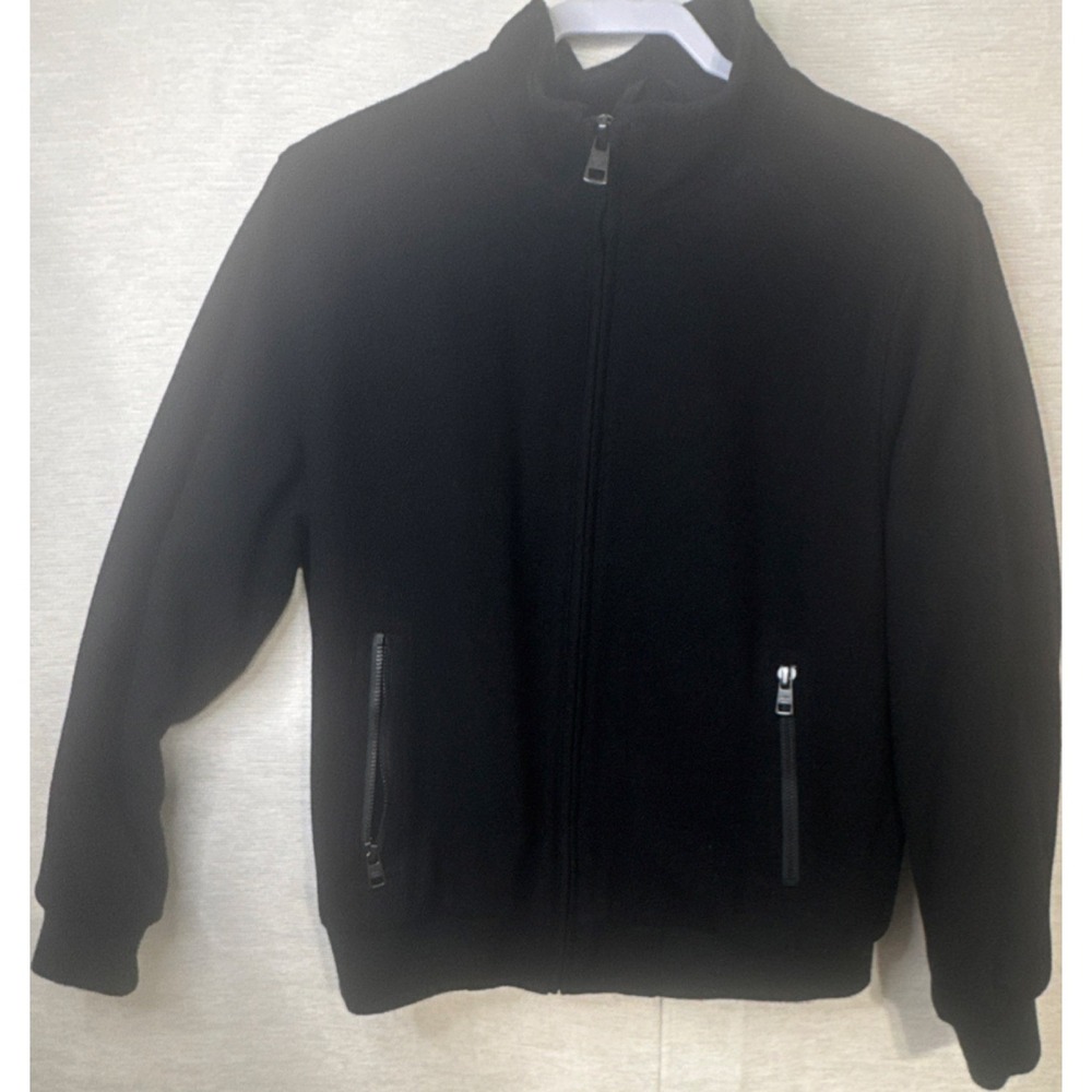 Calvin Klein Men's Black Bomber Jacket Full Zip Lined Stand-Up Collar M
